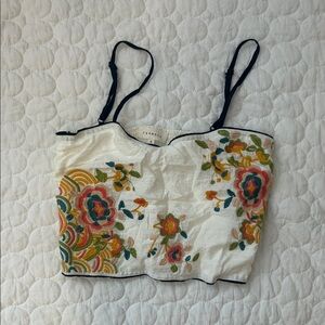 Floral Embroidered Crop Top
